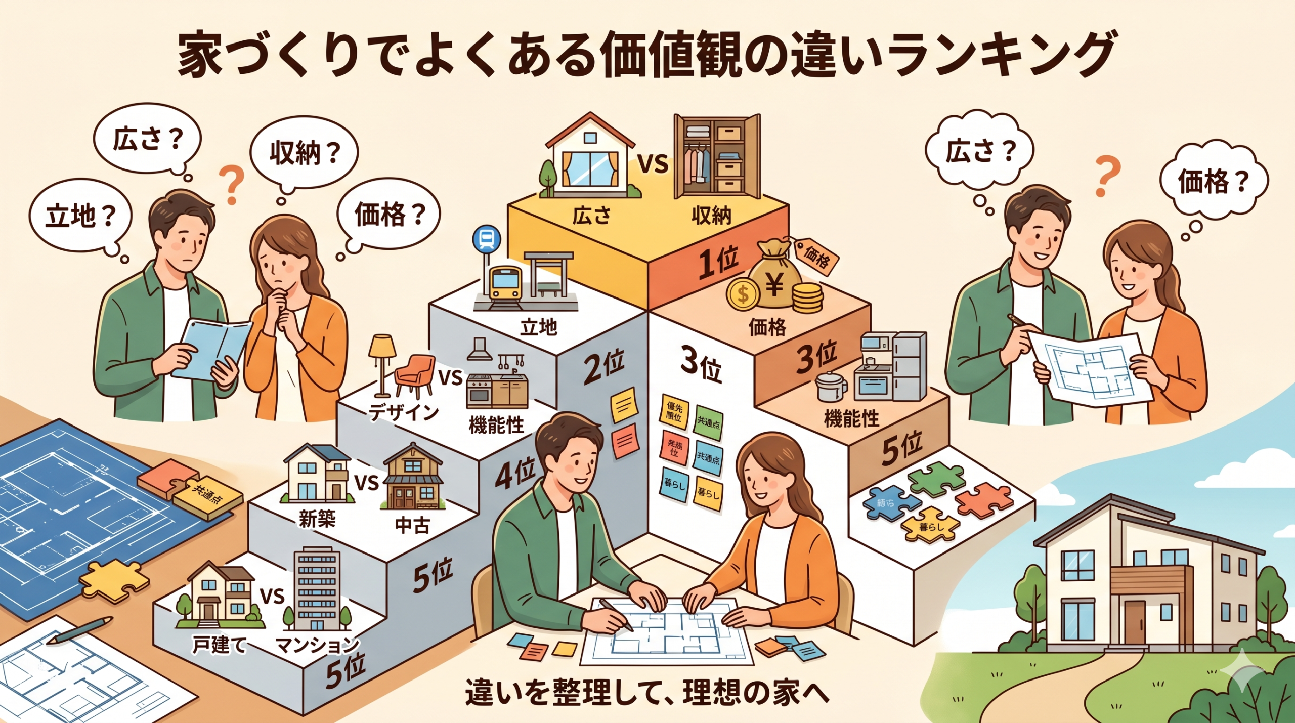 家づくりでよくある価値観の違いランキング